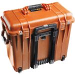 Pelican 1440NF Protector Case Orange No Foam Watertight Crushproof High Visibility Empty Rolling 1440-001-150
