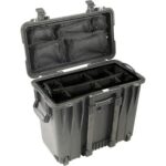 Pelican 1444 Utility Organizer Case Black with Padded Dividers & Lid Organizer Watertight Rolling 1440-004-110