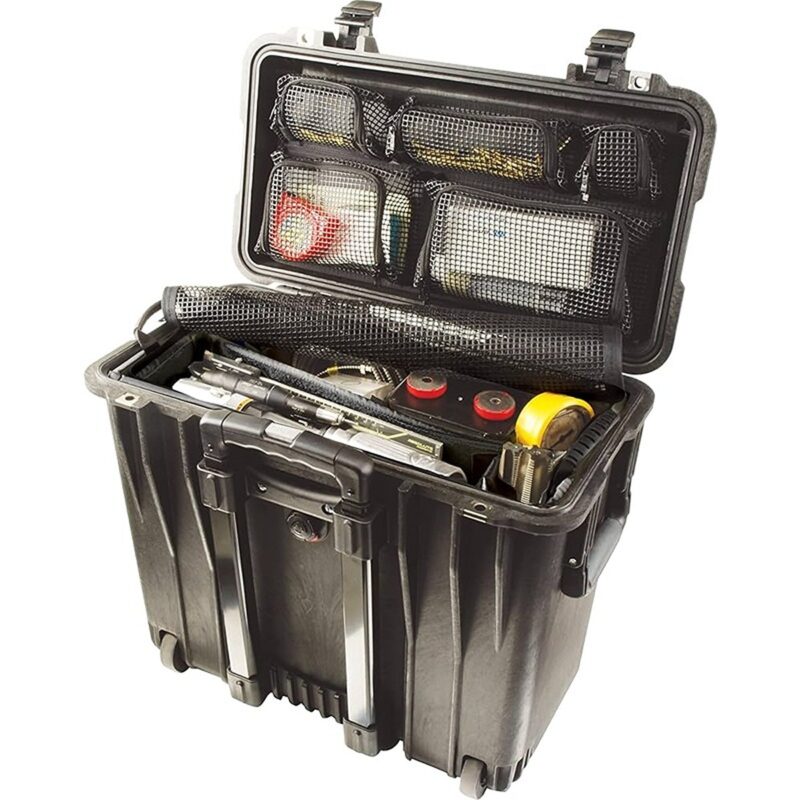 Pelican 1444 Utility Organizer Case Black with Padded Dividers & Lid Organizer Watertight Rolling 1440-004-110