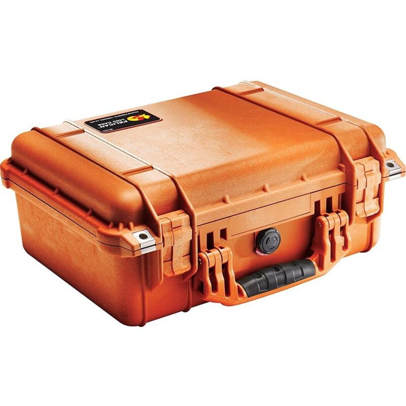Pelican 1450 Protector Case Orange with Foam Watertight Crushproof Pick N Pluck High Visibility 1450-000-150