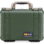 Pelican 1450NF Protector Case OD Green No Foam Watertight Crushproof Empty Interior 1450-001-130