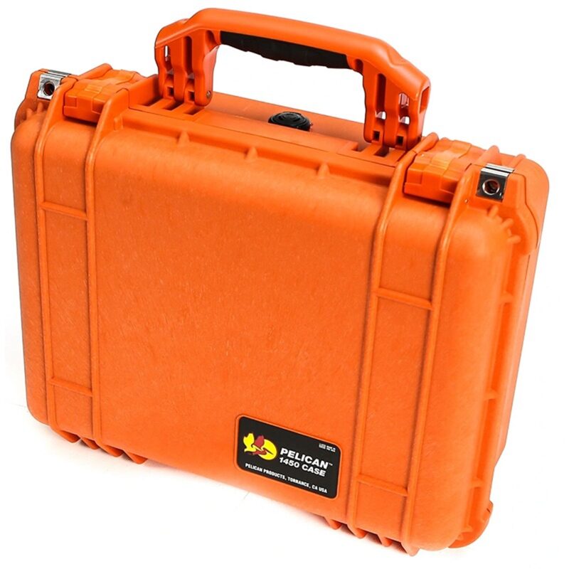 Pelican 1450NF Protector Case Orange No Foam Watertight Crushproof High Visibility Empty 1450-001-150