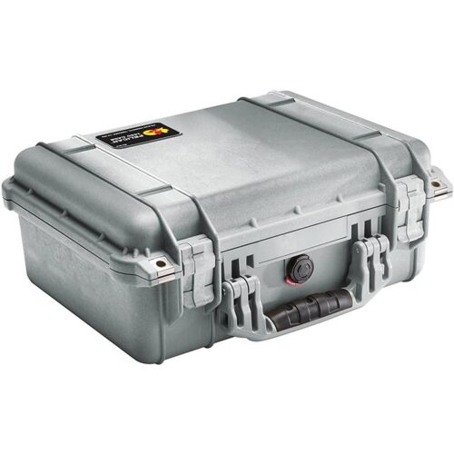 Pelican 1450NF Protector Case Silver No Foam Watertight Crushproof Empty Interior 1450-001-180