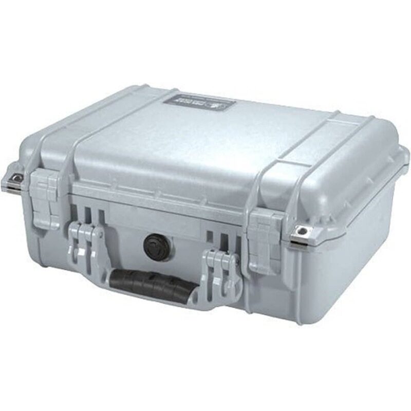 Pelican 1450NF Protector Case Silver No Foam Watertight Crushproof Empty Interior 1450-001-180