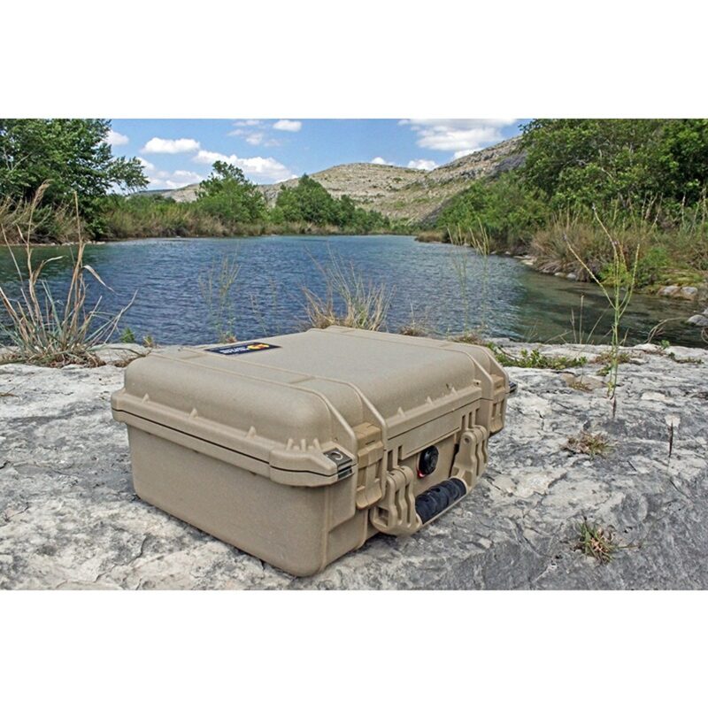 Pelican 1450NF Protector Case Desert Tan No Foam Watertight Crushproof Empty Interior 1450-001-190