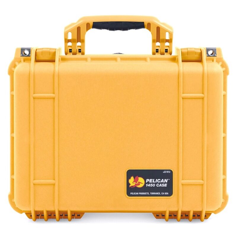 Pelican 1450NF Protector Case Yellow No Foam Watertight Crushproof High Visibility Empty 1450-001-240