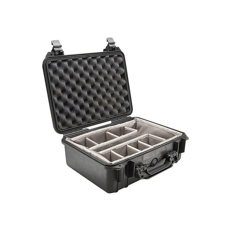 Pelican 1454 Protector Case Black with Padded Dividers Watertight Crushproof Utility Organizer 1450-004-110