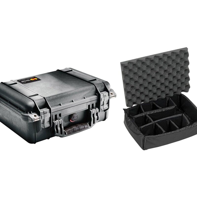 Pelican 1454 Protector Case Black with Padded Dividers Watertight Crushproof Utility Organizer 1450-004-110