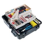 Pelican 1460TOOL Tool Case Black with 2 Trays Adjustable Dividers Watertight IP66 1460-007-110