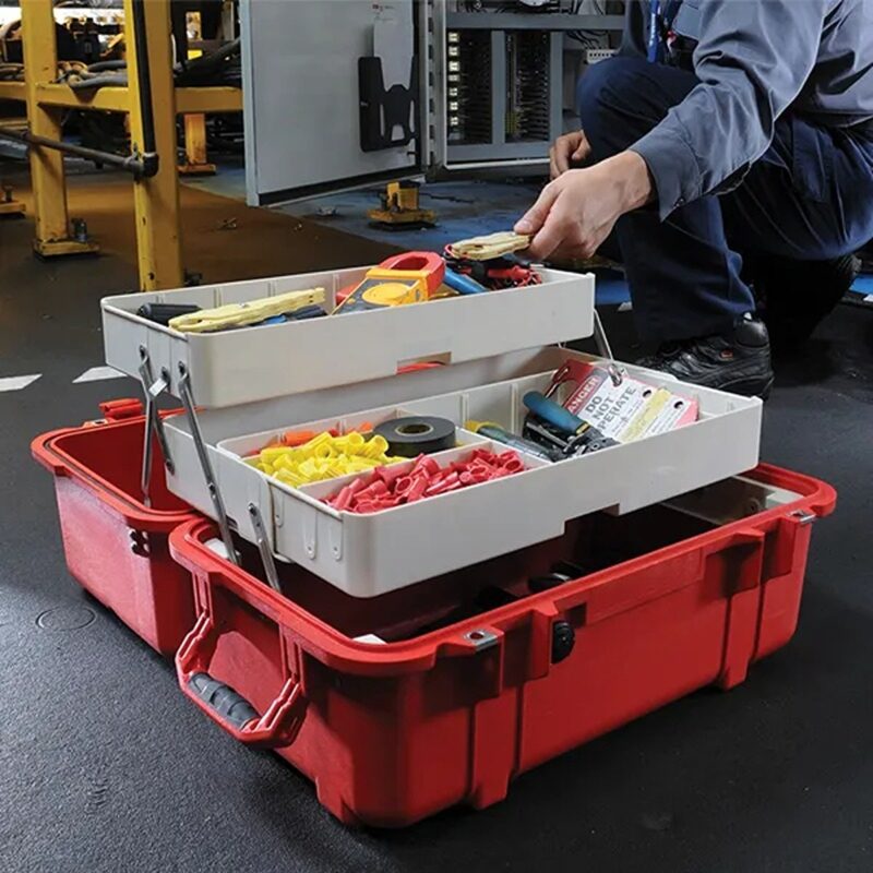 Pelican 1460TOOL Tool Case Red with 2 Trays Adjustable Dividers Watertight IP66 High Visibility 1460-007-170