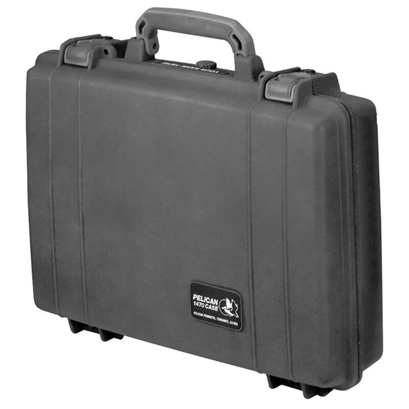 Pelican 1470 Protector Case Black No Foam Watertight Crushproof Empty Interior Locking Latches 1470-001-110