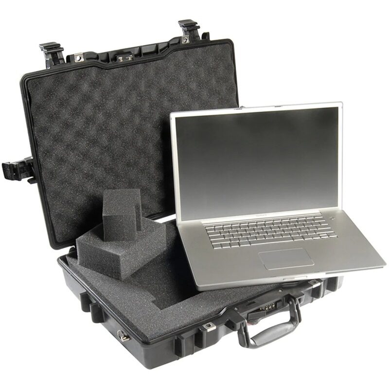 Pelican 1495 Protector Case Black with Foam Watertight Crushproof 17 Inch Laptop Combination Lock 1495-000-110
