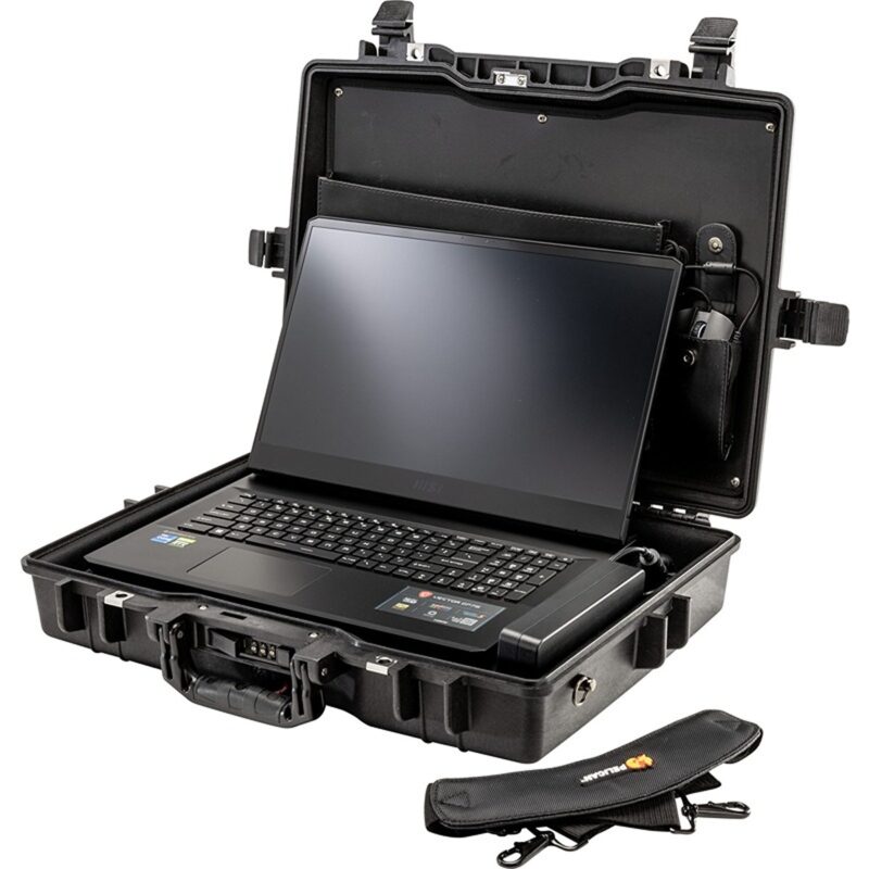 Pelican 1495CC#1 Laptop Case Black 17 Inch Computer Sleeve Lid Organizer Combination Lock Watertight 1495-003-110