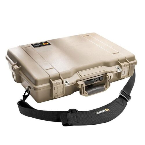 Pelican 1495CC#1 Laptop Case Desert Tan 17 Inch Computer Sleeve Lid Organizer Combination Lock Watertight 1495-003-190