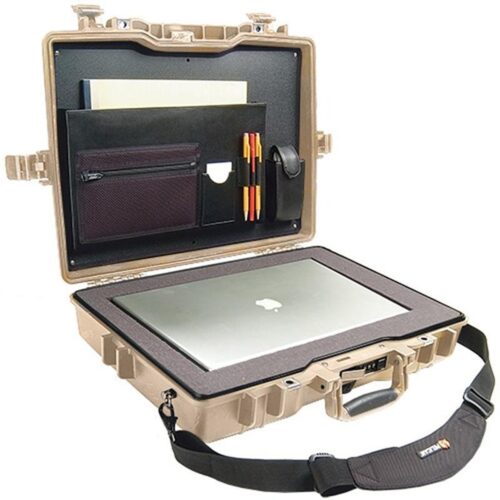 Pelican 1495CC#2 Laptop Case Desert Tan with Foam Lid Organizer Padded Sleeve Combination Lock Watertight 1495-008-190