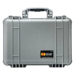 Pelican 1500 Protector Case Silver with Foam - Watertight Crushproof Dustproof Hard Case 1500-000-180