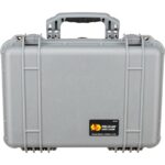 Pelican 1500NF Protector Case Silver No Foam Watertight Crushproof Empty Interior 1500-001-180