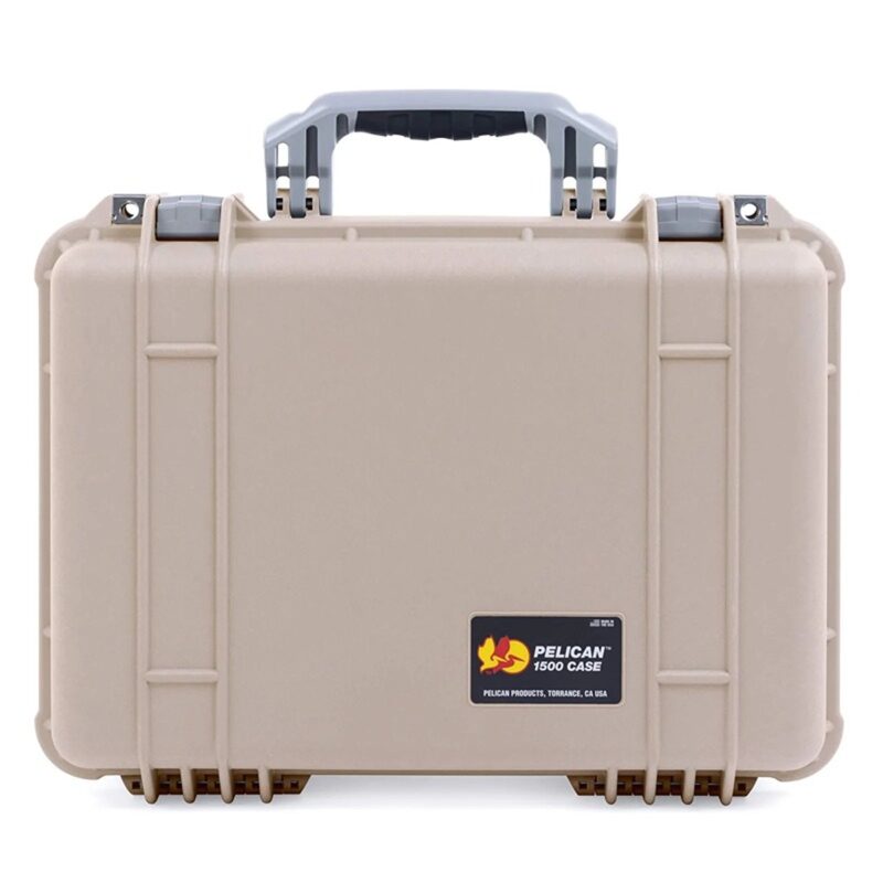 Pelican 1500NF Protector Case Desert Tan No Foam Watertight Crushproof Empty Interior 1500-001-190