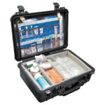 Pelican 1500EMS Medical Case Black with Lid Organizer & Padded Dividers Watertight Crushproof 1500-005-110