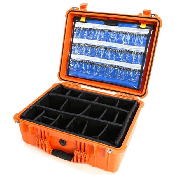 Pelican 1500EMS Medical Case Orange with Lid Organizer & Padded Dividers Watertight High Visibility 1500-005-150