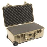 Pelican 1510 Carry-On Protector Case Desert Tan with Foam Watertight Crushproof Wheels 1510-000-190