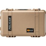 Pelican 1510 Carry-On Protector Case Desert Tan with Foam Watertight Crushproof Wheels 1510-000-190