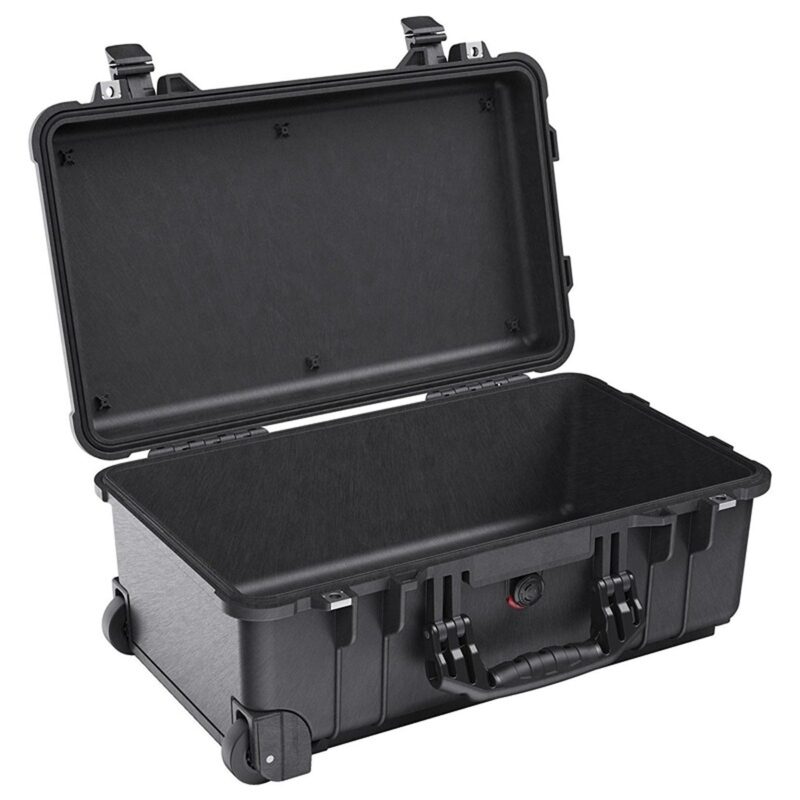 Pelican 1510NF Carry-On Protector Case Black No Foam Watertight Crushproof Wheels Empty 1510-001-110