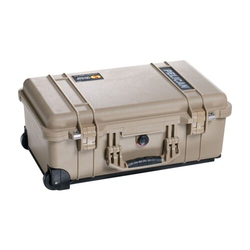 Pelican 1510NF Carry-On Protector Case Desert Tan No Foam Watertight Crushproof Wheels Empty 1510-001-190