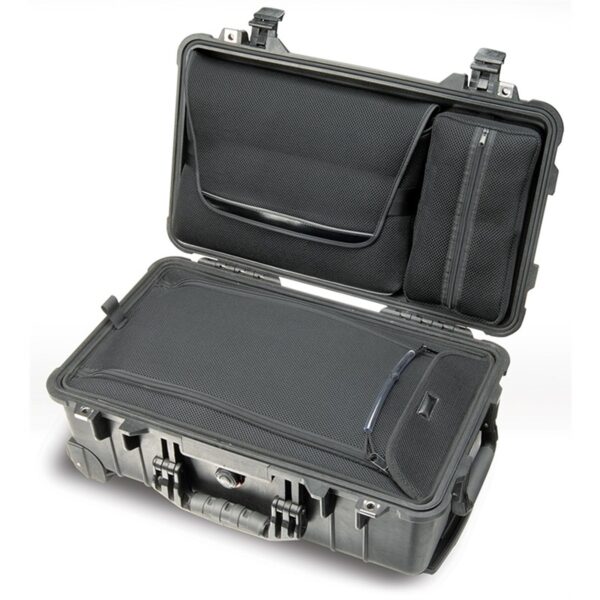 Pelican 1510LOC Carry-On Laptop Case Black with Sleeve & Pouch Watertight Crushproof Wheels 1510-006-110
