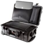 Pelican 1510LOC Carry-On Laptop Case Black with Sleeve & Pouch Watertight Crushproof Wheels 1510-006-110