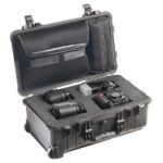 Pelican 1510LOC Carry-On Laptop Case Black with Sleeve & Pouch Watertight Crushproof Wheels 1510-006-110