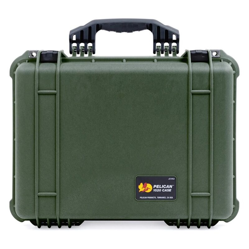 Pelican 1520NF Protector Case OD Green No Foam Watertight Crushproof Empty Interior 1520-001-130