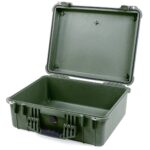 Pelican 1550NF Protector Case OD Green No Foam Watertight Crushproof Empty Interior 1550-001-130