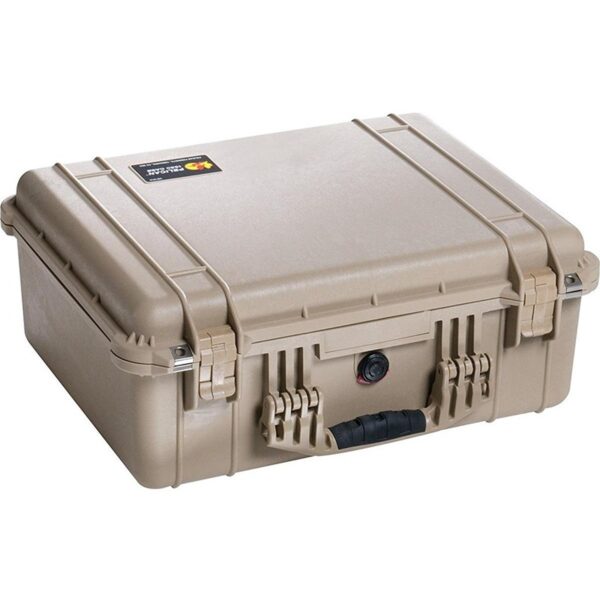 Pelican 1550NF Protector Case Desert Tan No Foam Watertight Crushproof Empty Interior 1550-001-190