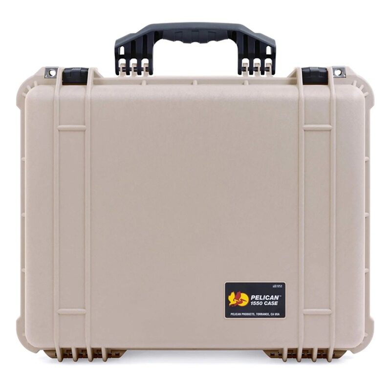 Pelican 1550NF Protector Case Desert Tan No Foam Watertight Crushproof Empty Interior 1550-001-190
