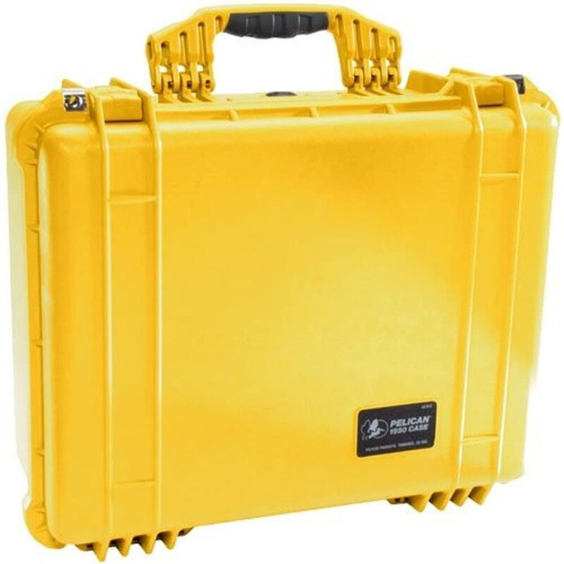 Pelican 1550NF Protector Case Yellow No Foam Watertight Crushproof High Visibility Empty 1550-001-240