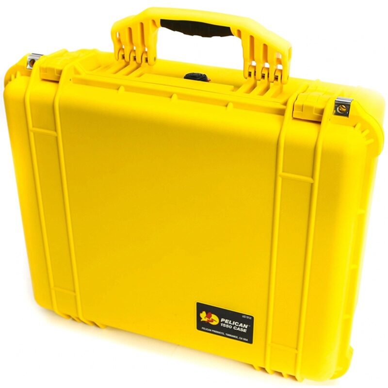 Pelican 1550NF Protector Case Yellow No Foam Watertight Crushproof High Visibility Empty 1550-001-240