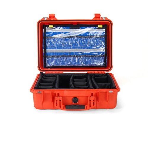 Pelican 1550EMS Medical Case Orange with Lid Organizer & Padded Dividers Watertight High Visibility 1550-005-150