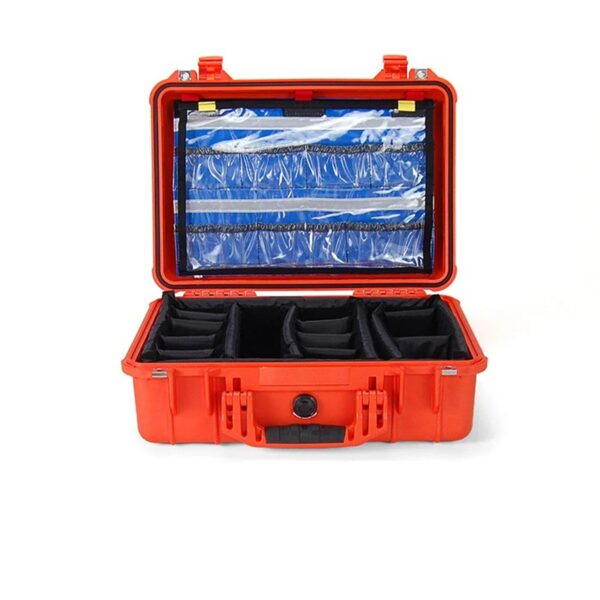 Pelican 1550EMS Medical Case Orange with Lid Organizer & Padded Dividers Watertight High Visibility 1550-005-150