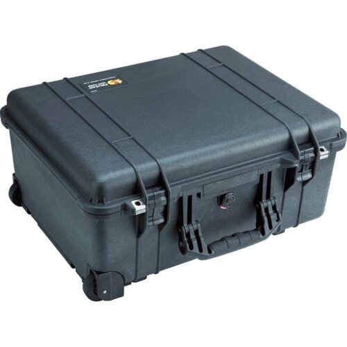 Pelican 1560 Protector Case Black with Foam Watertight Crushproof Rolling Wheels 1560-000-110