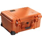 Pelican 1560 Protector Case Orange with Foam Watertight Crushproof Rolling Wheels High Visibility 1560-000-150