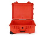 Pelican 1560 Protector Case Orange with Foam Watertight Crushproof Rolling Wheels High Visibility 1560-000-150