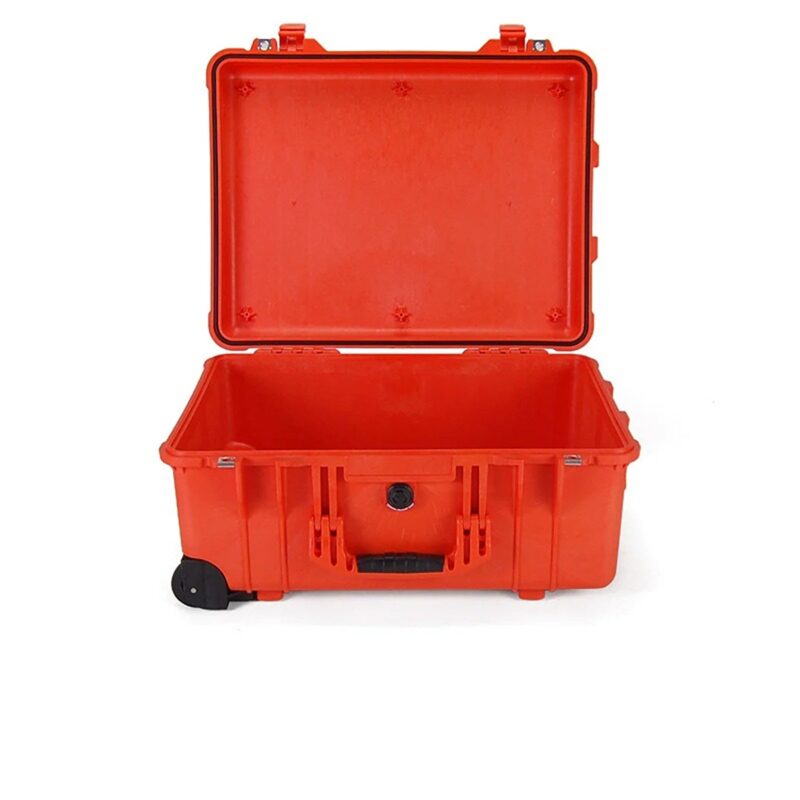 Pelican 1560 Protector Case Orange with Foam Watertight Crushproof Rolling Wheels High Visibility 1560-000-150