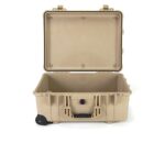Pelican 1560 Protector Case Desert Tan with Foam Watertight Crushproof Rolling Wheels 1560-000-190