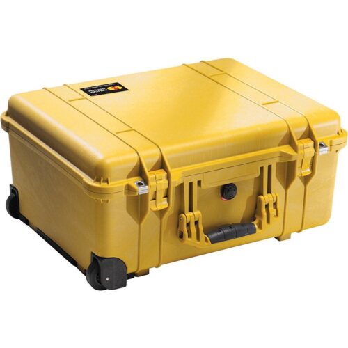 Pelican 1560 Protector Case Yellow with Foam Watertight Crushproof Rolling Wheels High Visibility 1560-000-240