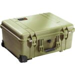 Pelican 1560NF Protector Case No Foam OD Green - Watertight Crushproof Hard Equipment Case with Wheels & Trolley Handle