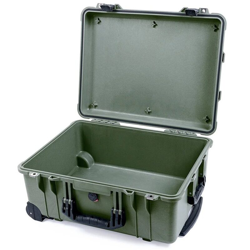 Pelican 1560NF Protector Case No Foam OD Green - Watertight Crushproof Hard Equipment Case with Wheels & Trolley Handle