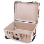 Pelican 1560NF Protector Case No Foam Desert Tan - Watertight Crushproof Hard Equipment Case with Wheels & Trolley Handle