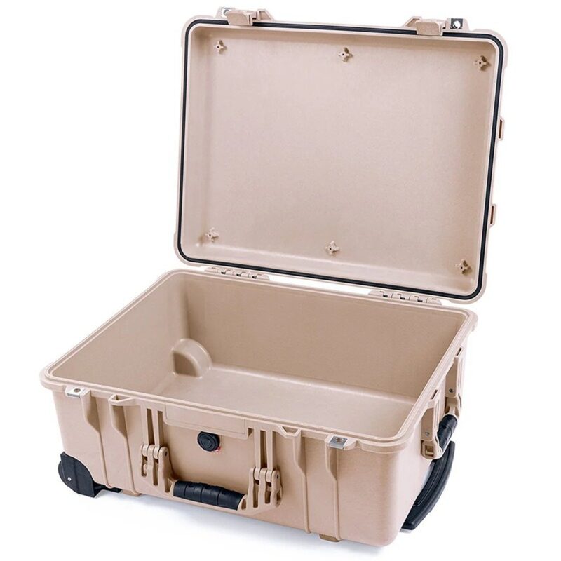 Pelican 1560NF Protector Case No Foam Desert Tan - Watertight Crushproof Hard Equipment Case with Wheels & Trolley Handle