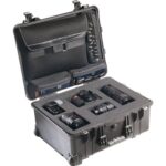 Pelican 1560LFC Protector Laptop Case Black with Foam & Lid Organizer - Watertight Crushproof Hard Carry-On Case with Laptop Sleeve, Wheels & Trolley Handle